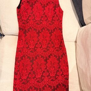 Alice + Olivia Scarlet Floral Lace Mini Dress